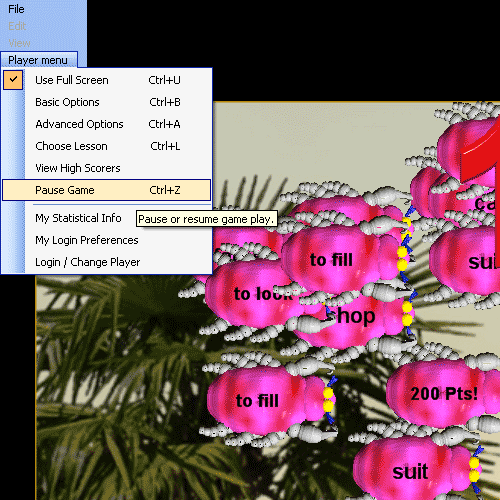 Hungryfrog German software | Pause Game Menu