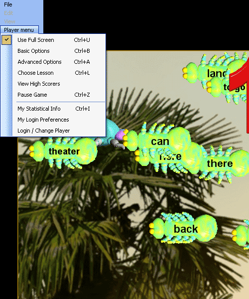 German software game Player Menu